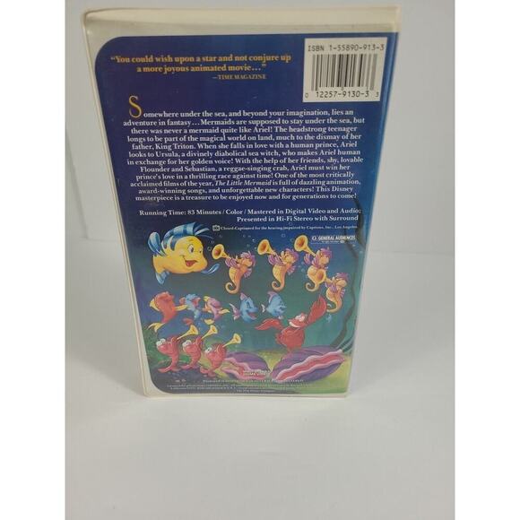 Disney THE LITTLE MERMAID VHS 1989 Black Diamond Edition Banned Cover OPENED - Picture 4 of 11